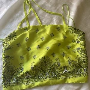 Green Bandana Crop Top